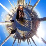 un selfie al  Duomo di Milano in formato LIttle Planet